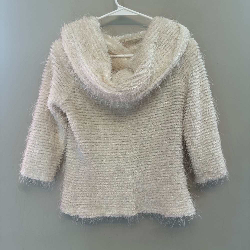 Vintage Y2K Era Joseph Ribkoff White Off-the-Shoulder Textures Sweater Size 4 - Picture 3 of 4